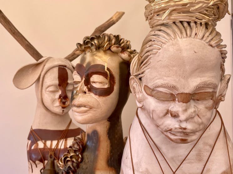 Image Credit: Melissa Kelly, Bull Woman, Bird Woman and Nest Woman (left to right), 2021