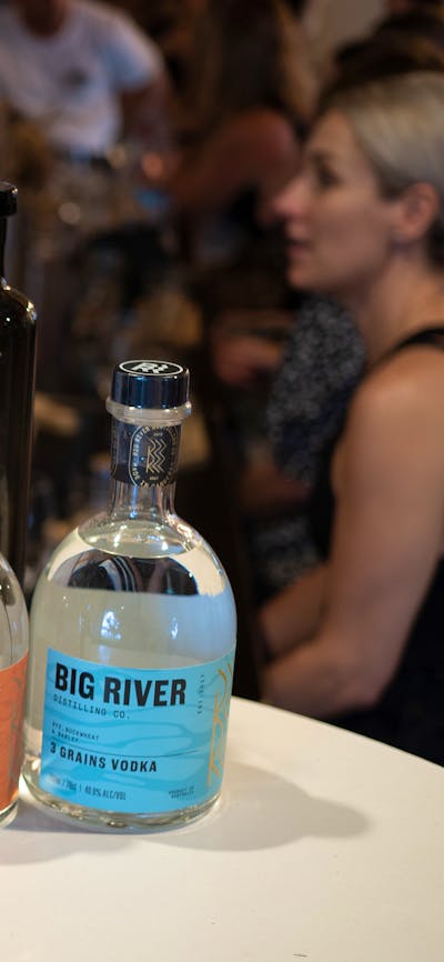 Big River's full range being enjoyed by a party who booked the tour & taste with their distillery