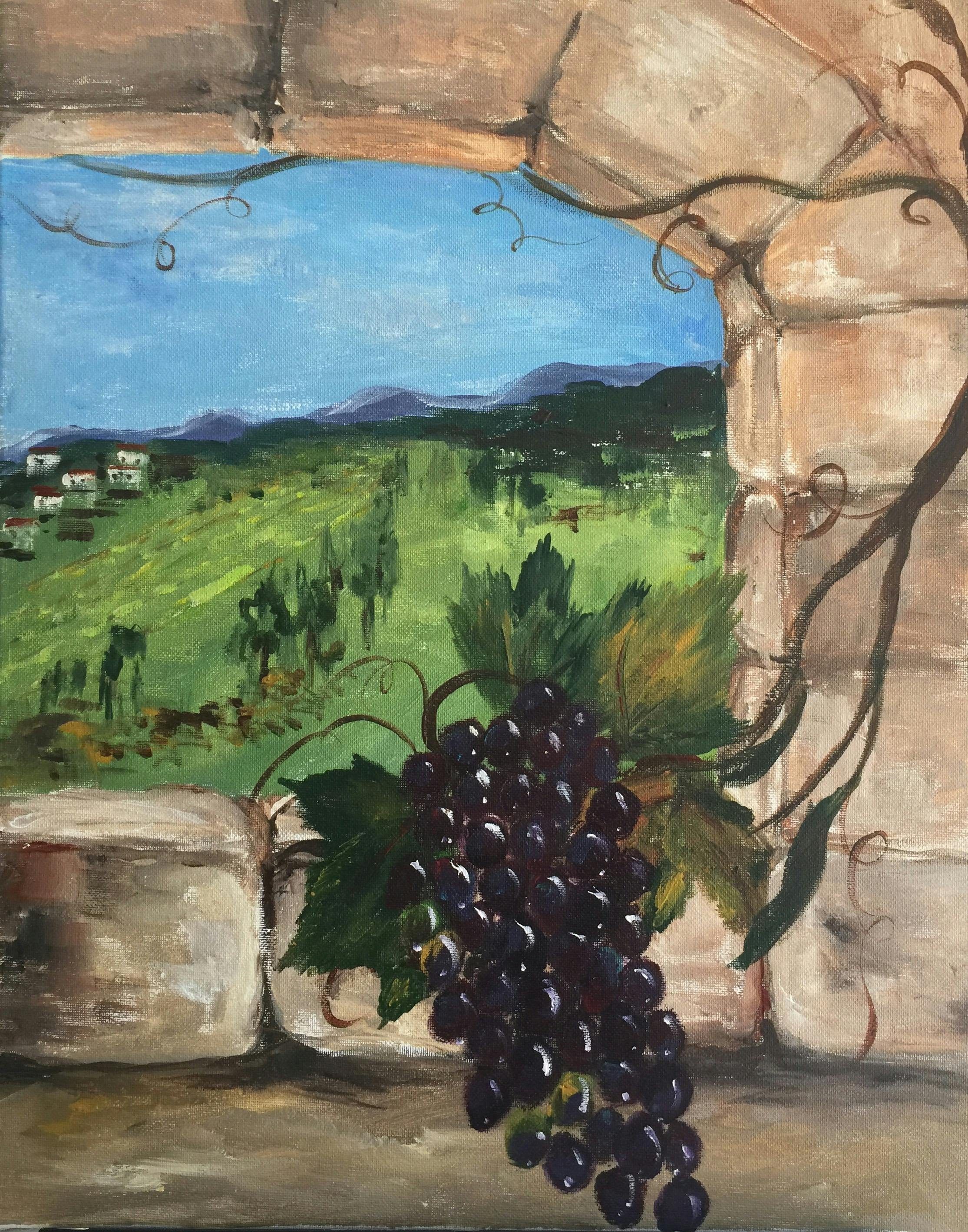 painting of  A Pinot Vine in Tuscany
