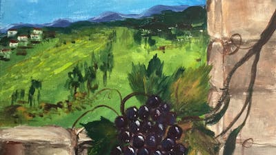 painting of A Pinot Vine in Tuscany