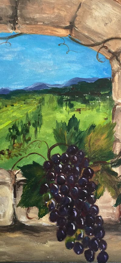 painting of A Pinot Vine in Tuscany