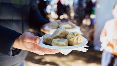A plate of dumplings from Haig Park Village Markets!