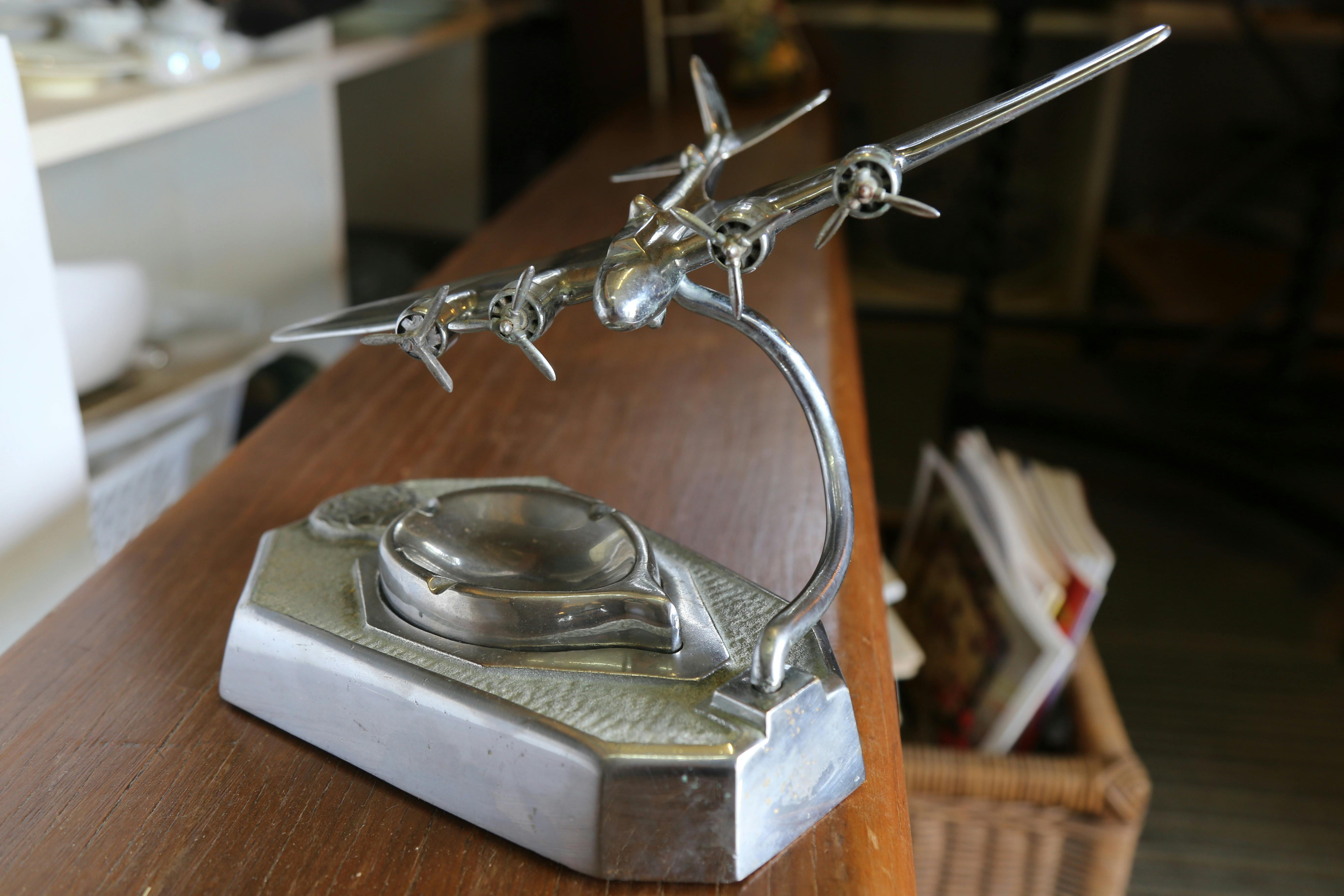 Rare Art Deco Circa 1940s RAF Chrome Ashtray