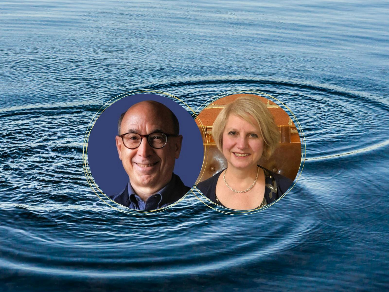 Andy Karr and Lynn Friedman, blue rippled water