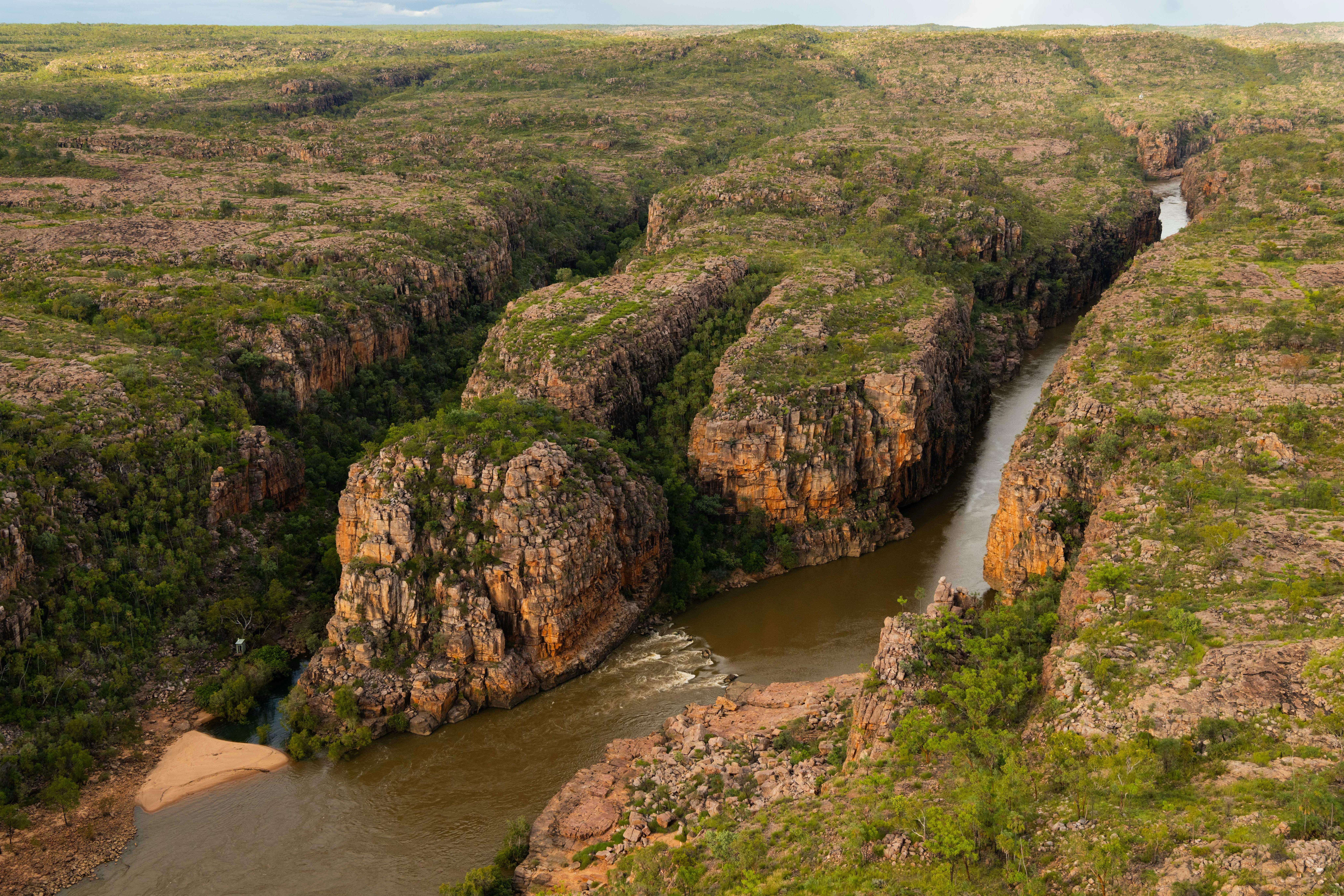 Nitmiluk Gorge as viewed from a helicopter