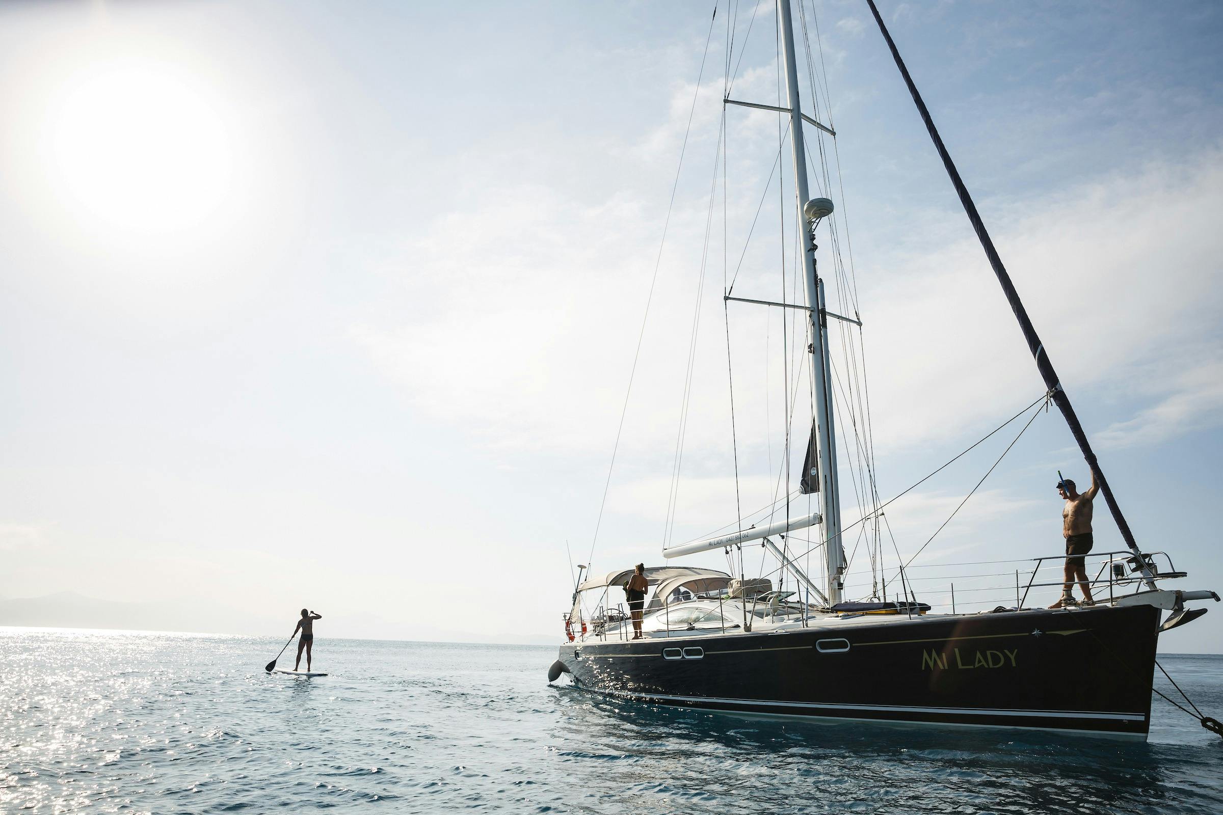 Paddleboard on your own private yacht Whitsundays