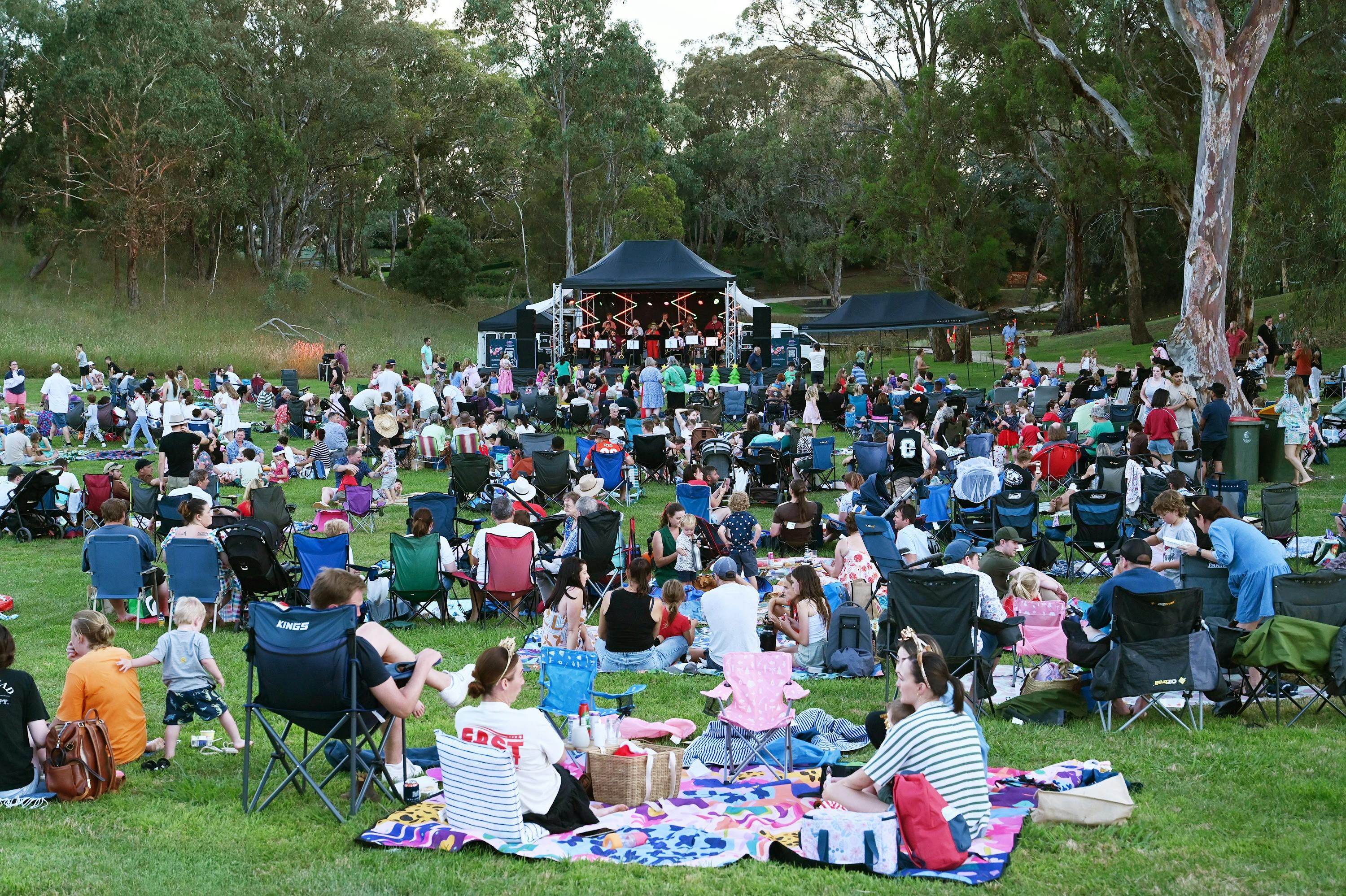 The large crowd at the carols