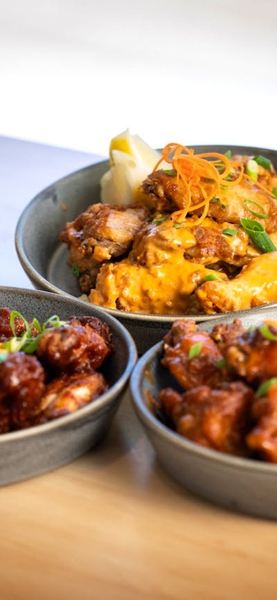 Buffalo, BBQ and Satay Wings