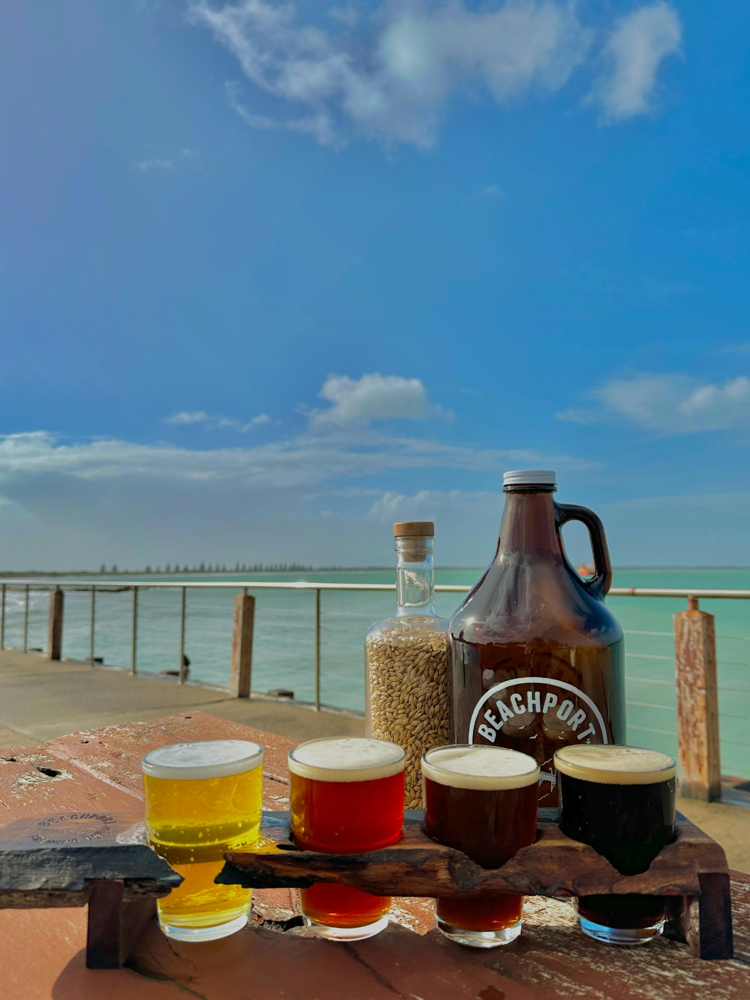 Views from the Brewery and beer tasting paddle