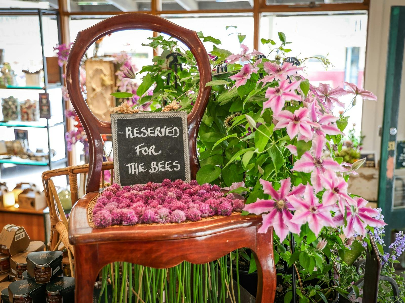Floral installation at Beechworth Honey