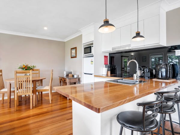 Open plan kitchen and dining