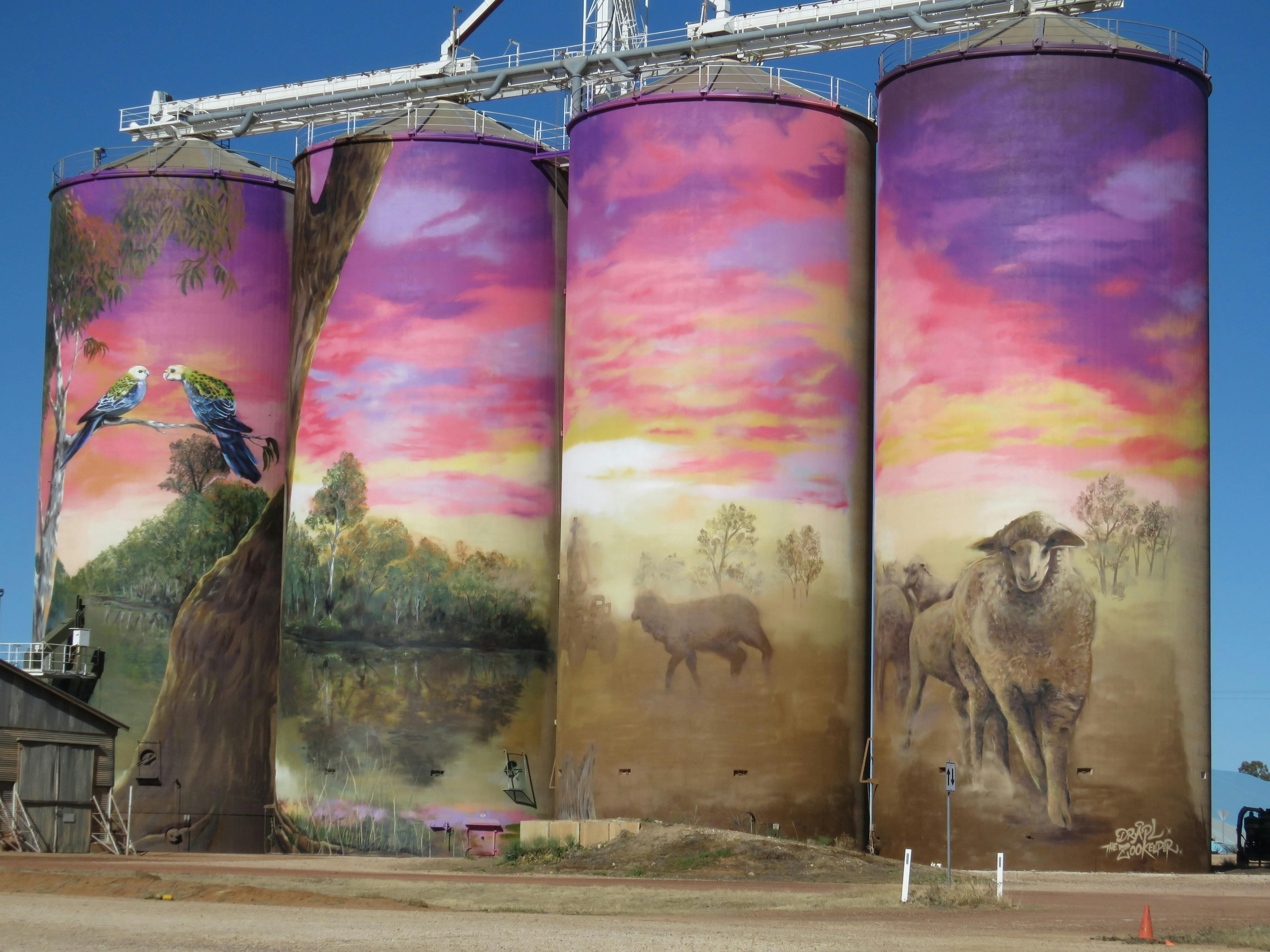 GrainCorp Thallon Silo Art - The Watering Hole