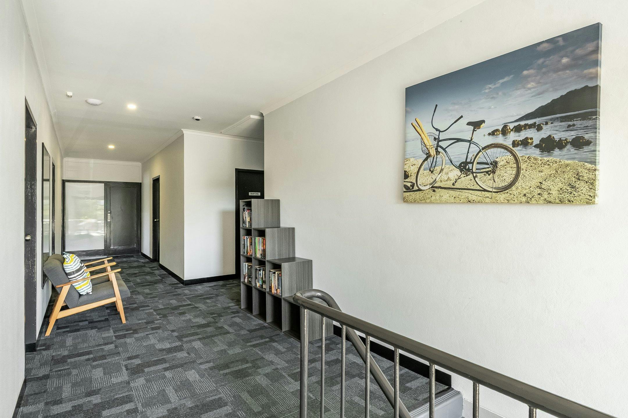 Motel Interior and Book Swap