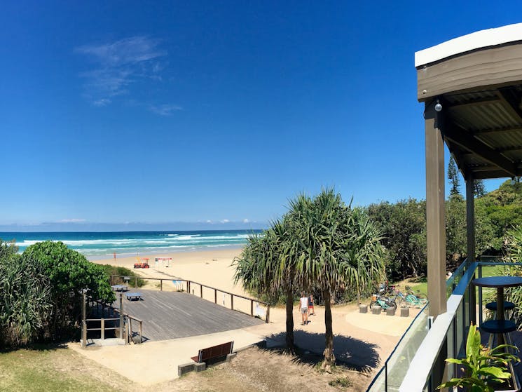 A view of the beach from Cabarita Beach SLSC's large covered deck.