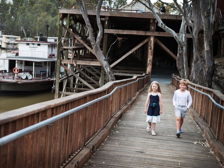 Kids on walkway