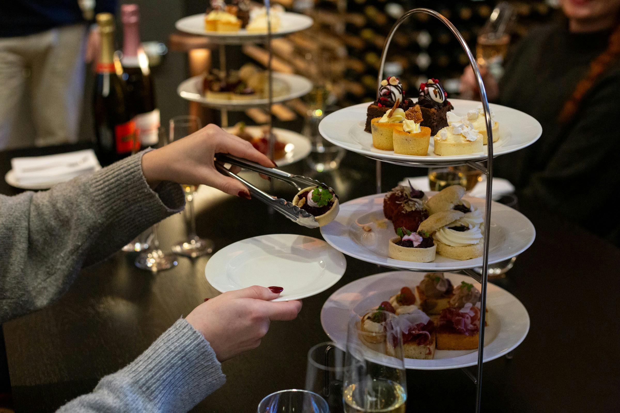 High Tea canapes in 3 teir stand