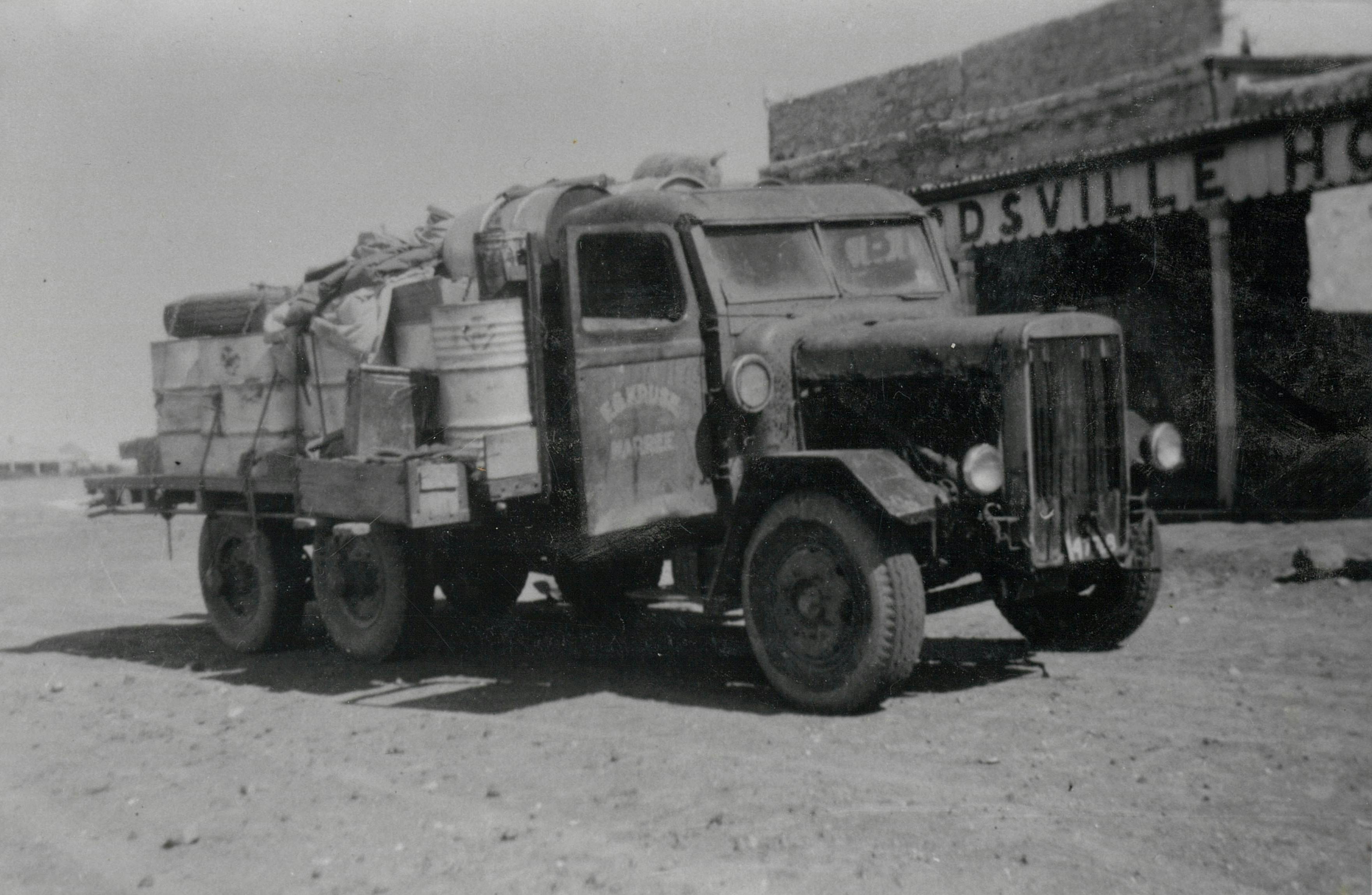 Tom Kruse - Birdsville Post Man - delivering supplys for the new hospital 1952