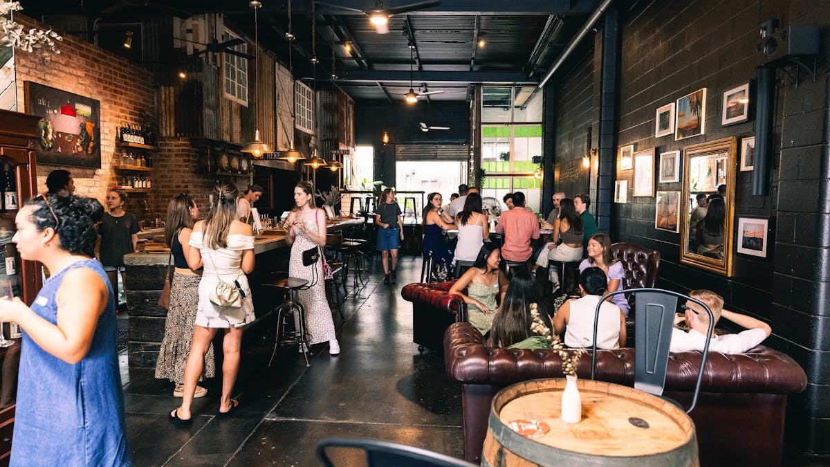 wide angle shot of the bar space
