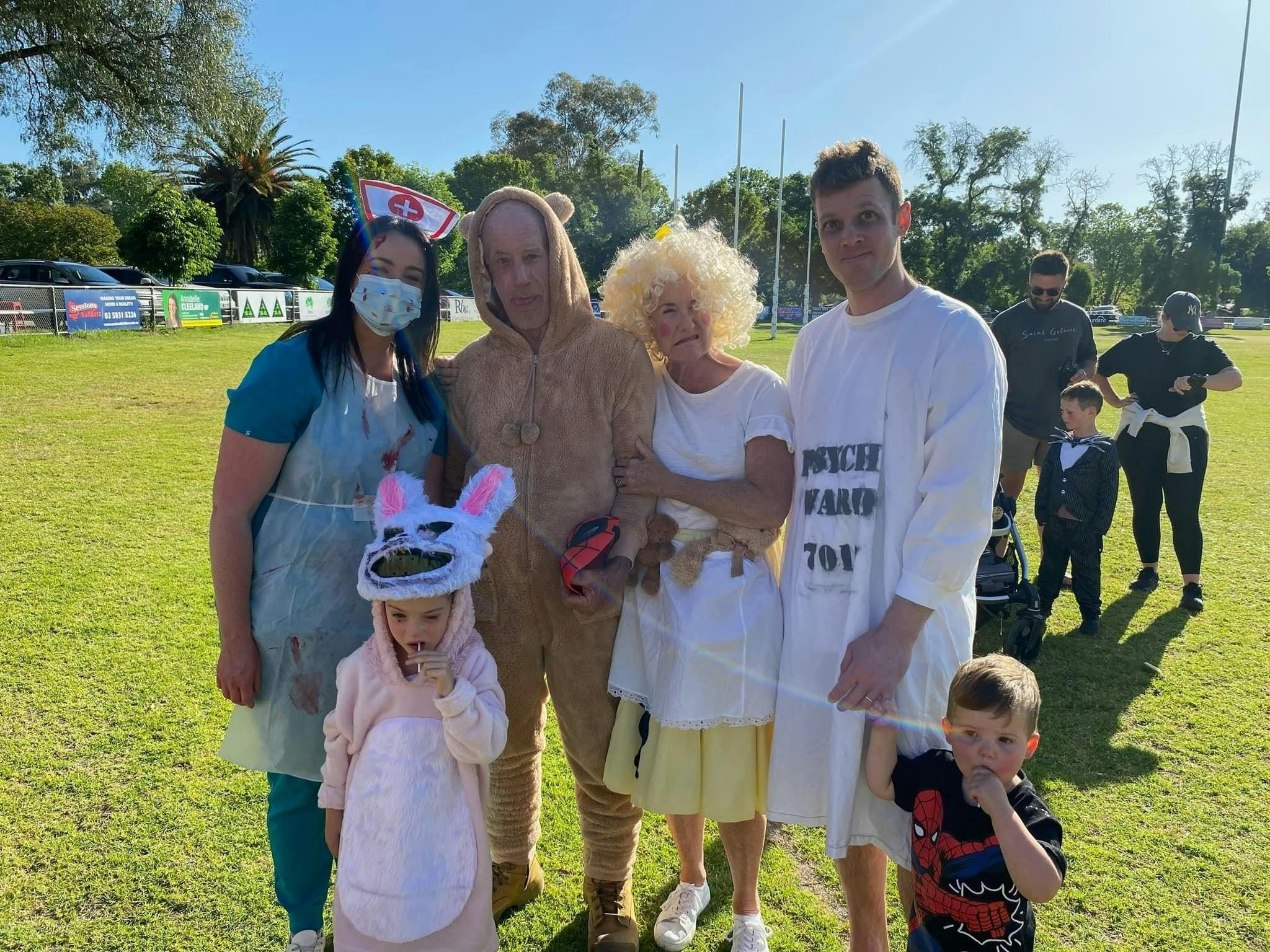 Local family in costume