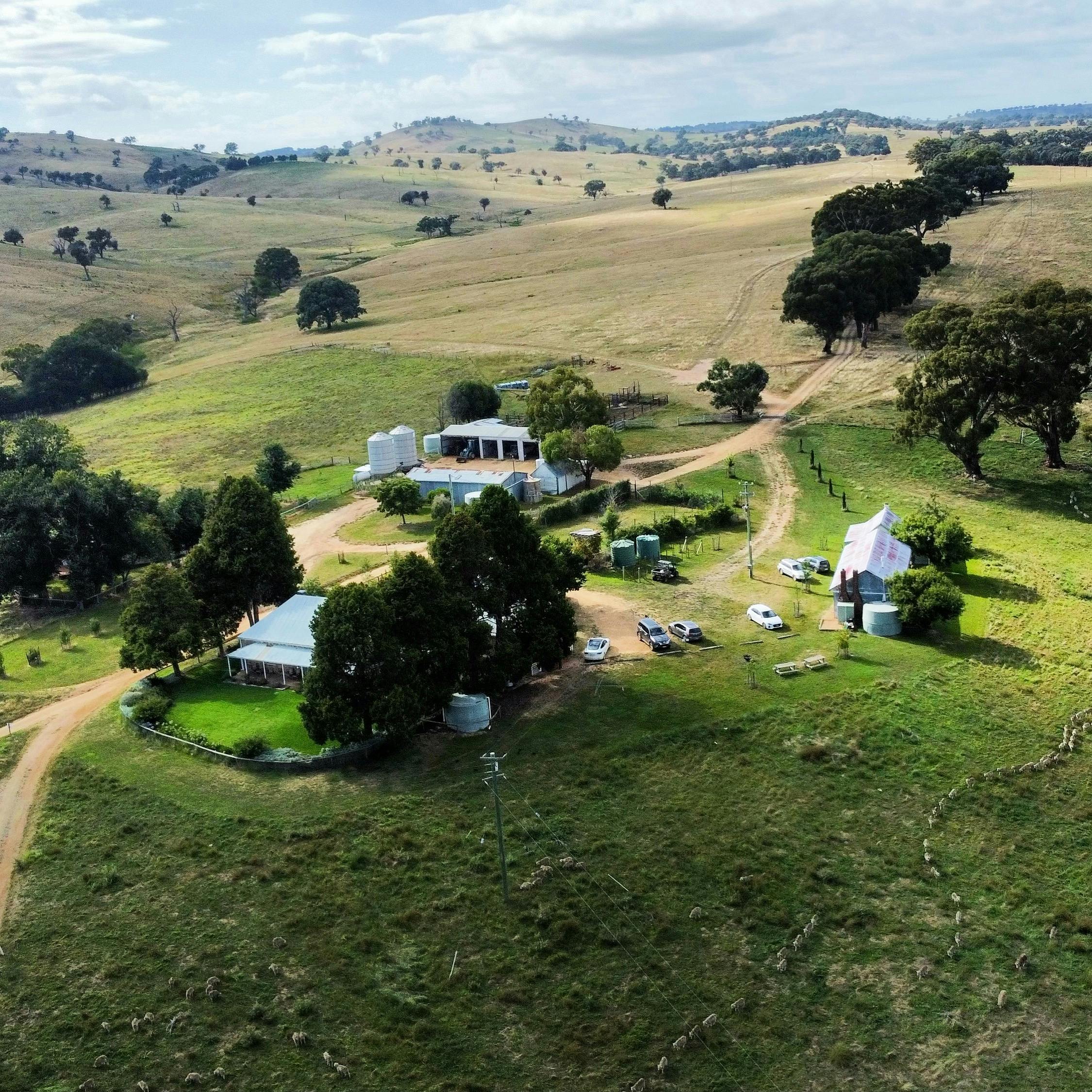 Aerial view of Markdale Farmstay