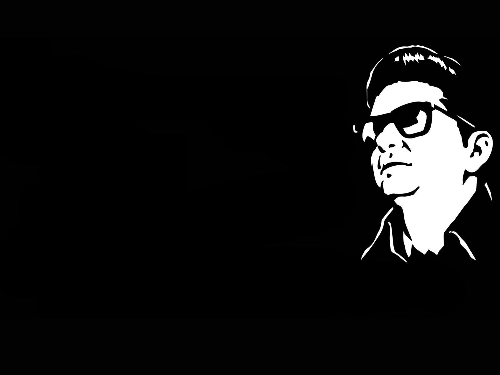 Black backround and white face