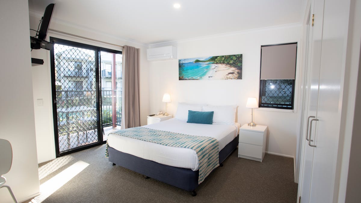 Studio apartment bedroom