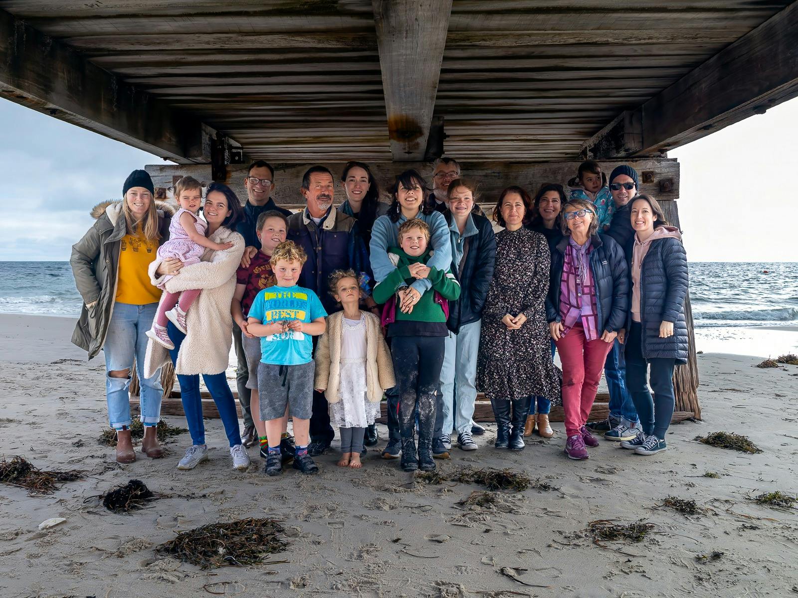 Family under the Jetty - Normanville Jetty is a great spot for family photos