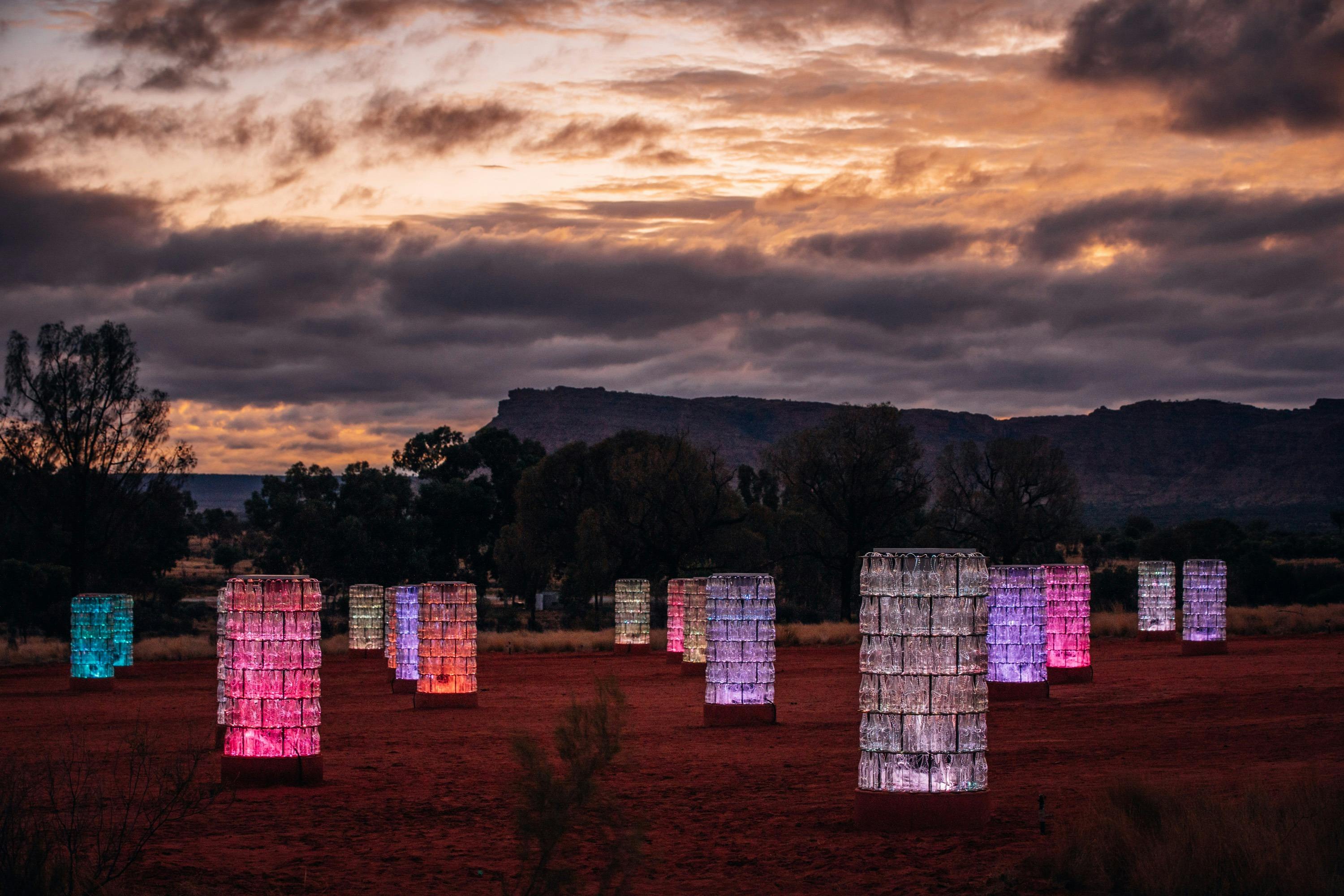 Light-Towers at Sunset