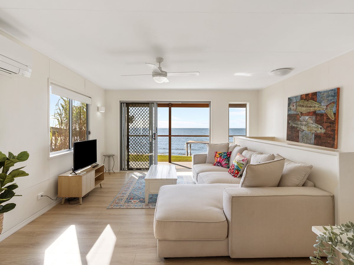 Lounge area with water views