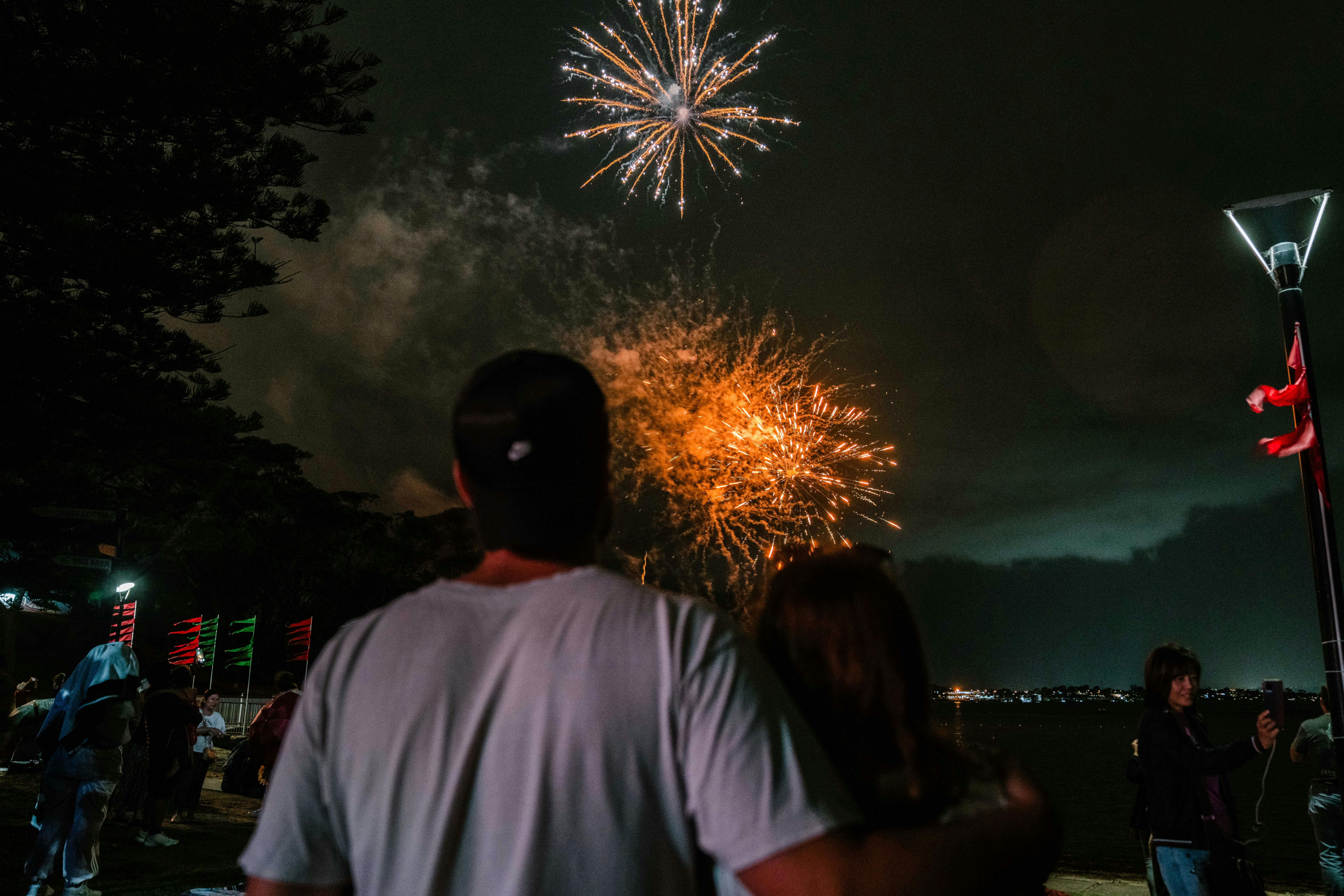Person looking at Fireworks