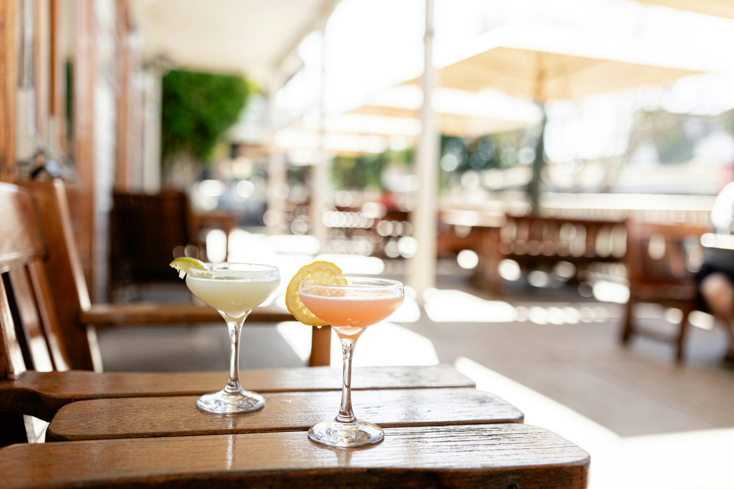 cocktails on a table