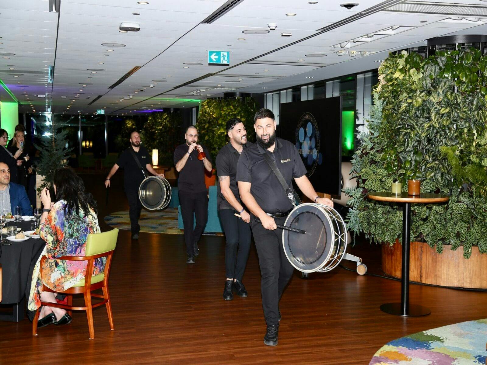 Drummers performing i