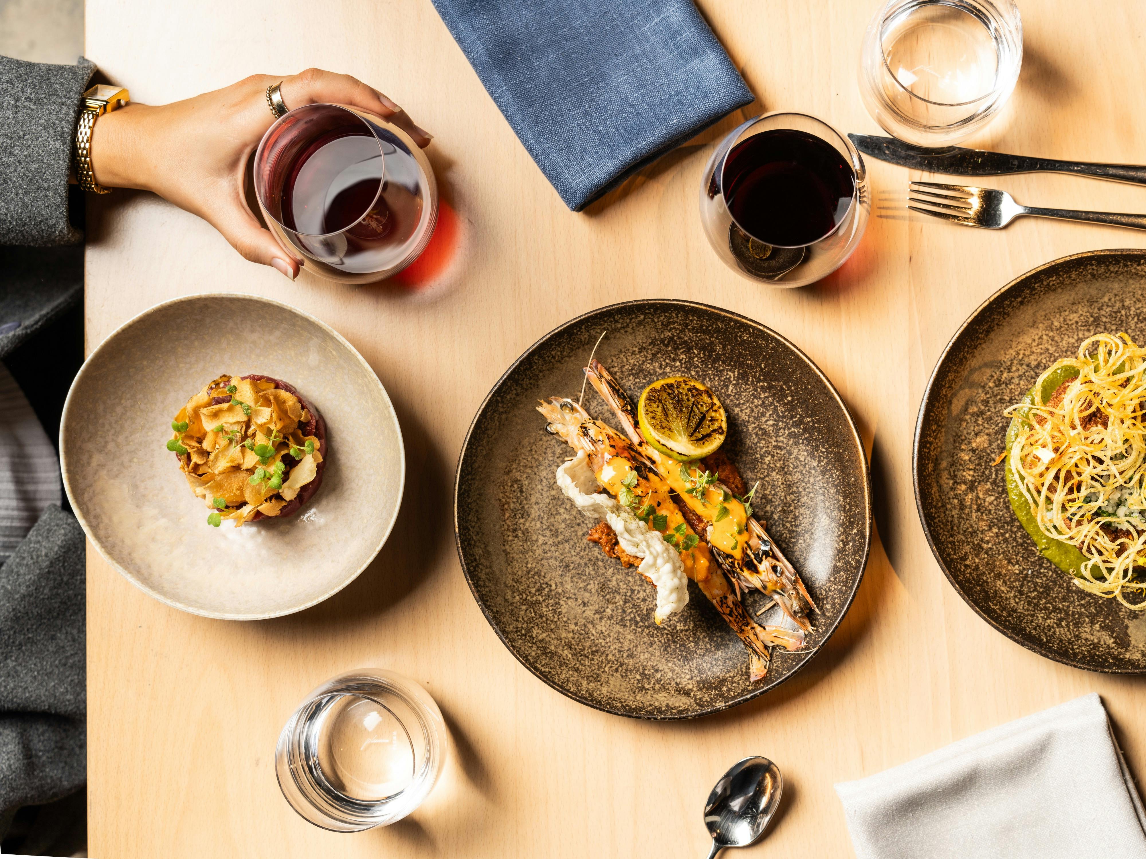 Venison Tartare, Spencer Gulf Prawns and Cauliflower