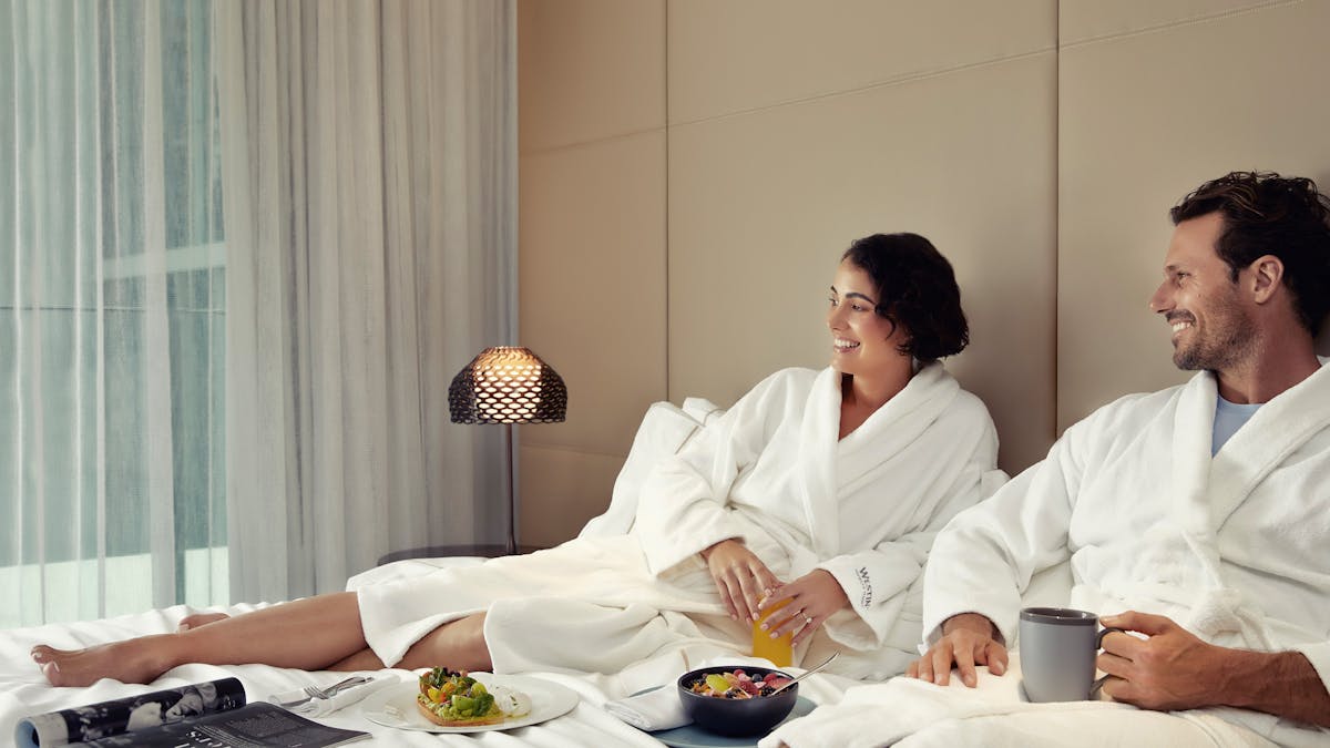 In-room dining experience at The Westin Brisbane