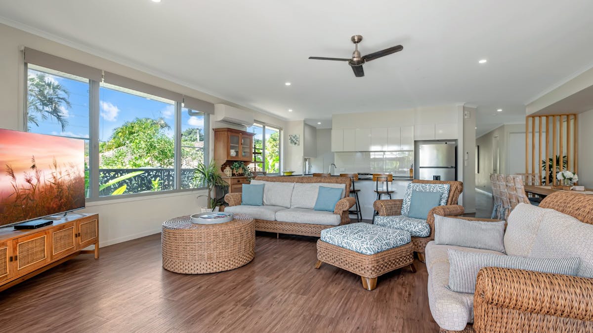 Open plan living, kitchen and dining area Open plan living, kitchen and dining area