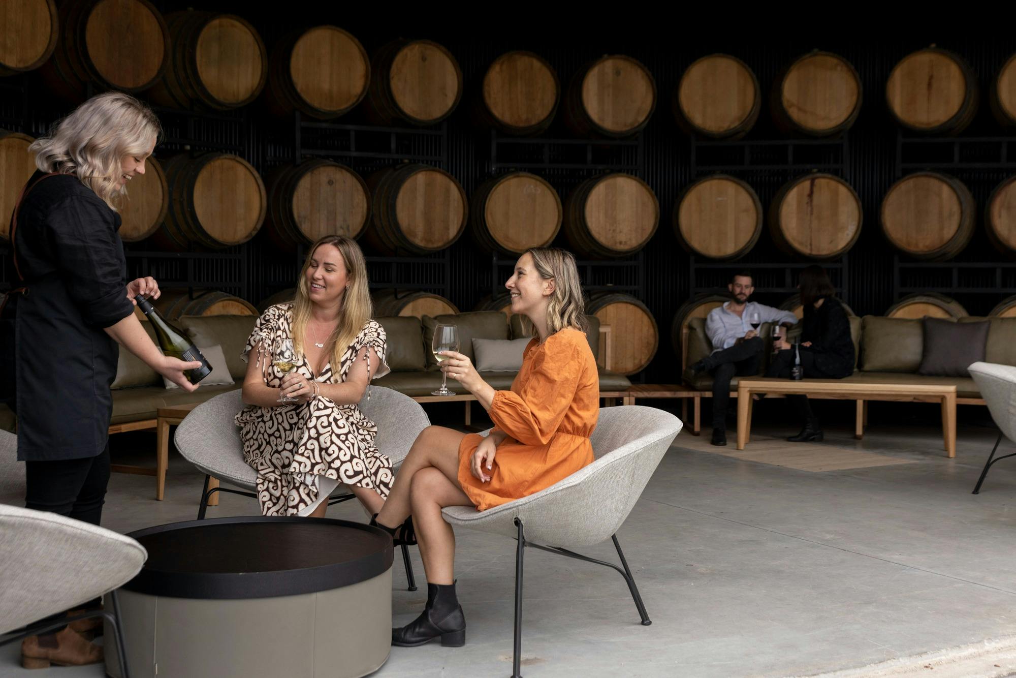 Women having wine tasting Nepenthe