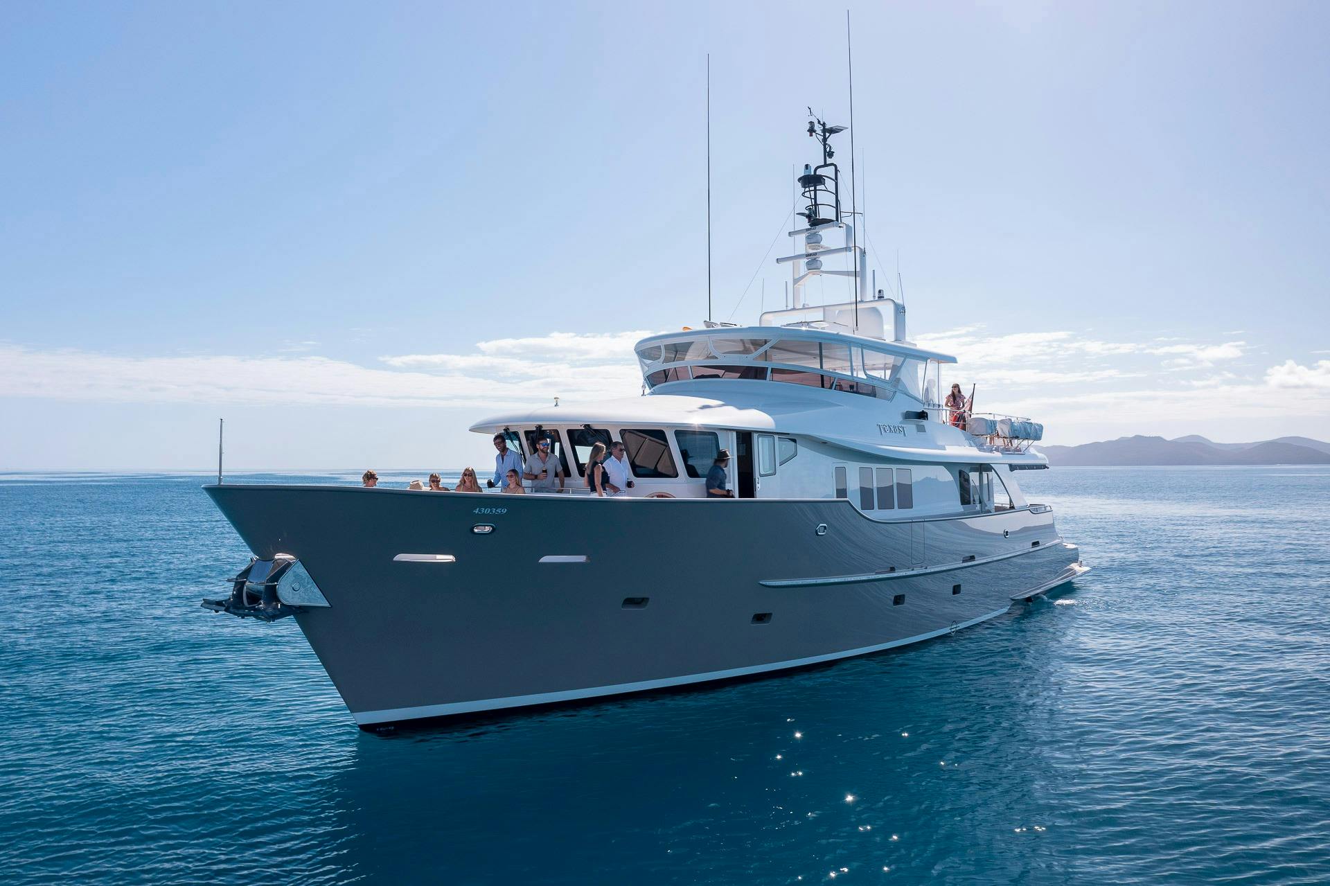 Texas T motor yacht in ocean near Whitsunday Islands