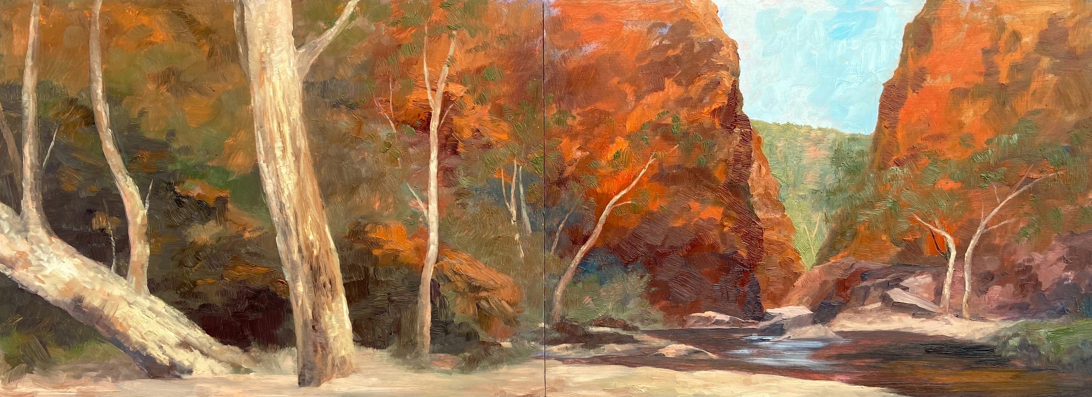 Oil painting plein air, landscape by Corinne Loxton