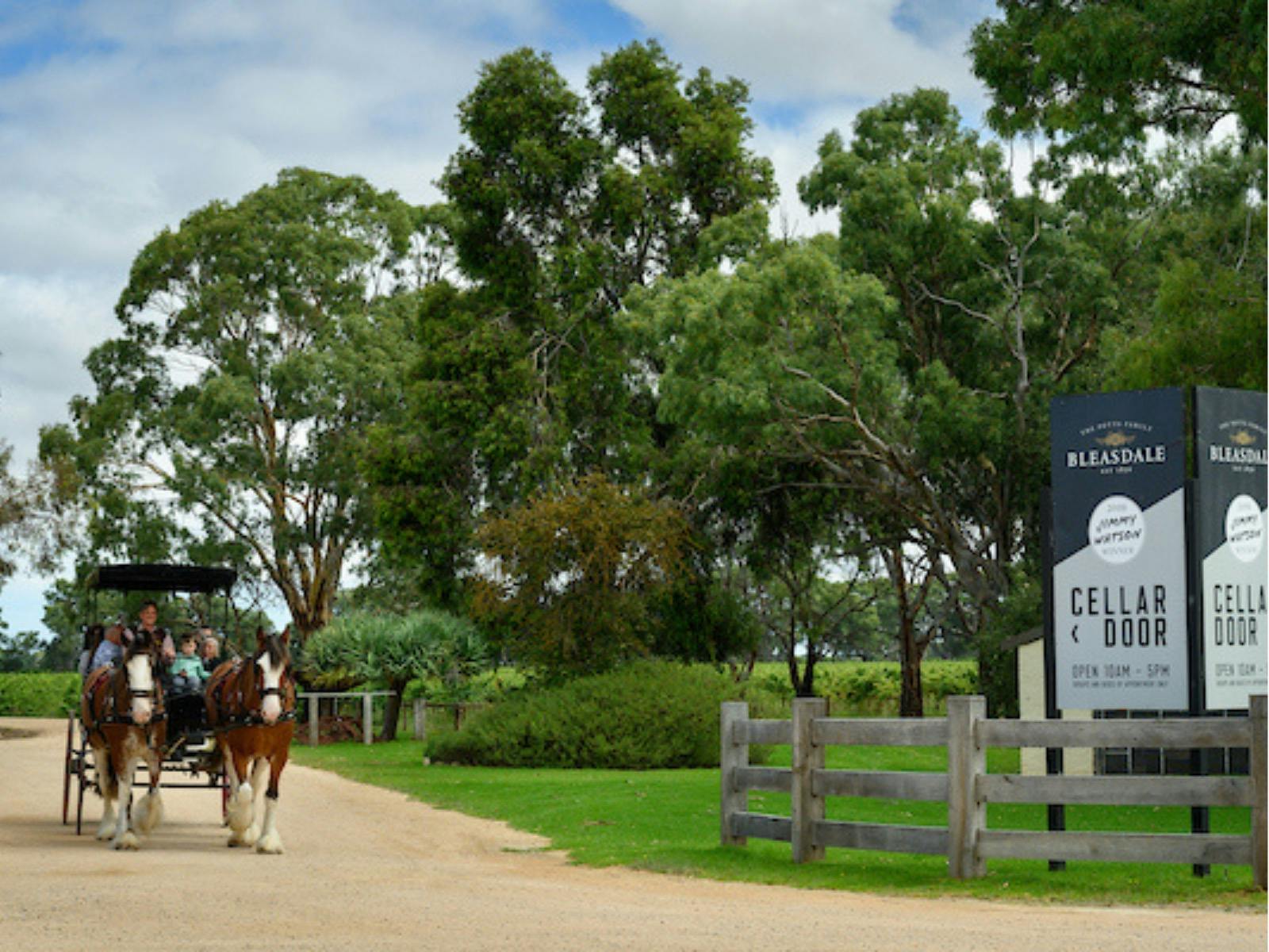 horse drawn carriage departing Bleasdale