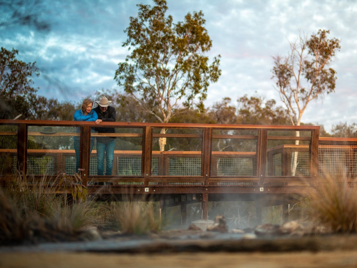 Steam rises from Talaroo Hot Springs