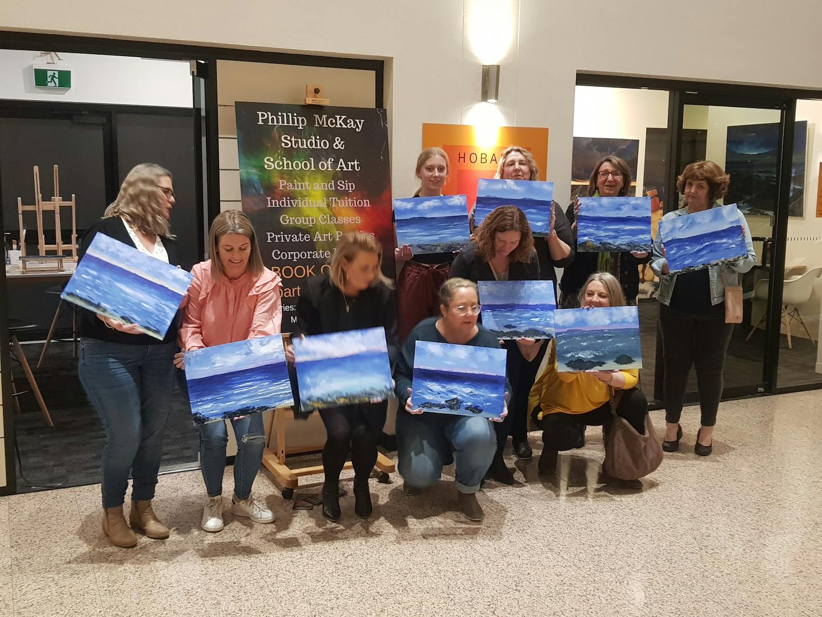 Hobart Art Gallery paint n sip classes led by Tasmanian Atist Phillip McKay are a popular  and fun