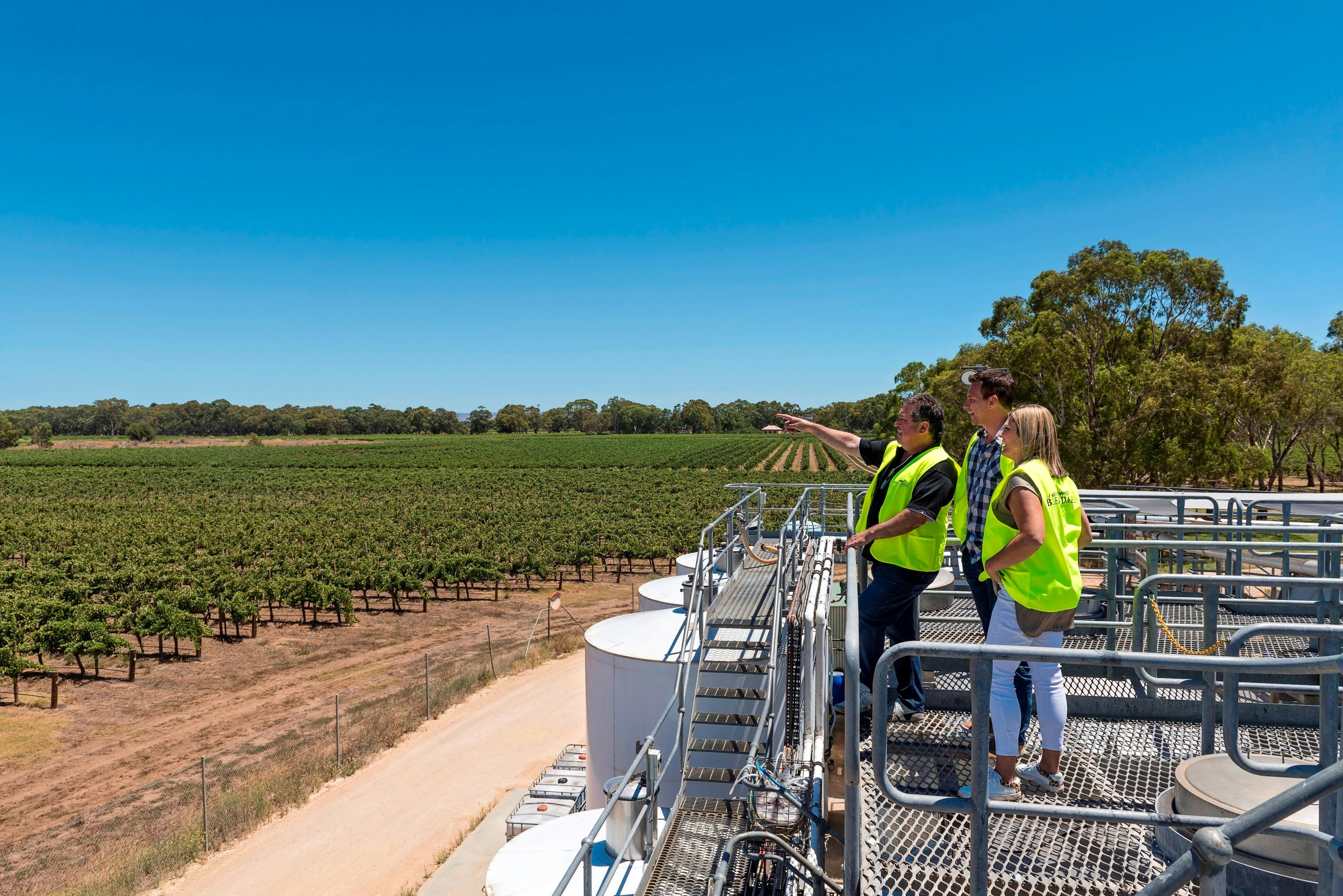 Bleasdale Brand Ambassador Robbie Potts, hosting guests on a Beyond the Cellar Door Tour