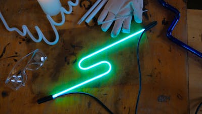 Neon Squiggle Glass