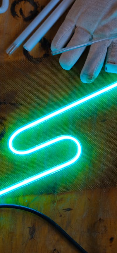 Neon Squiggle Glass