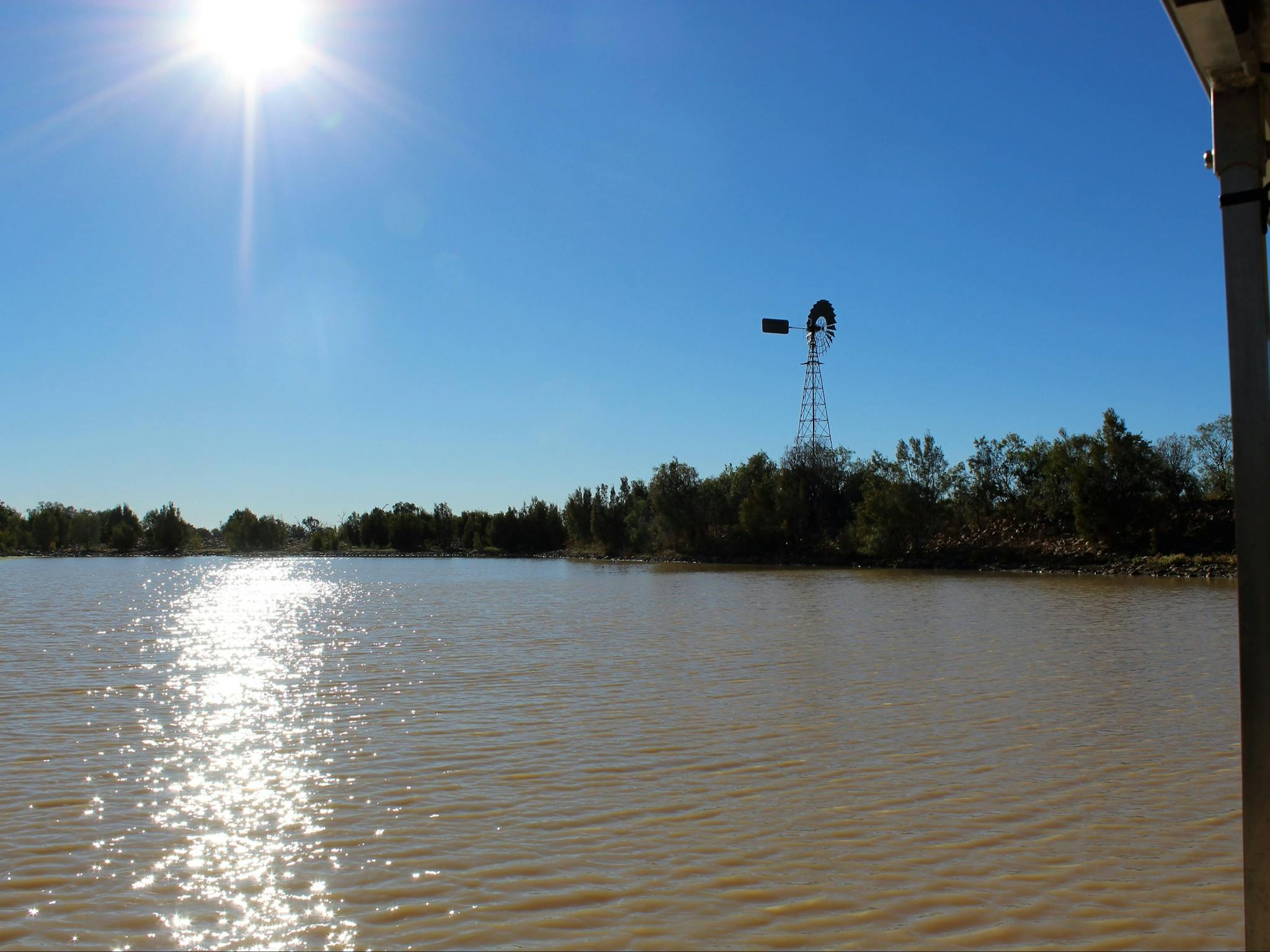 The top weir of the Thomson River waterhole The top weir of the Thomson River waterhole