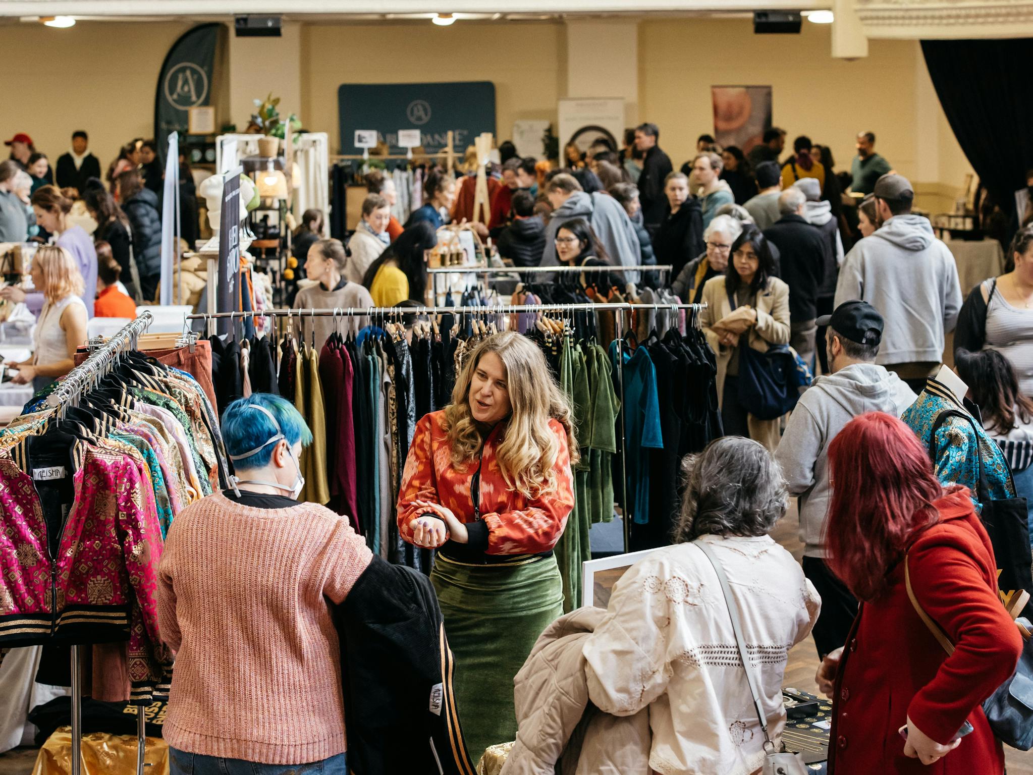 Shoppers viewing stalls at the Handmade Design Market