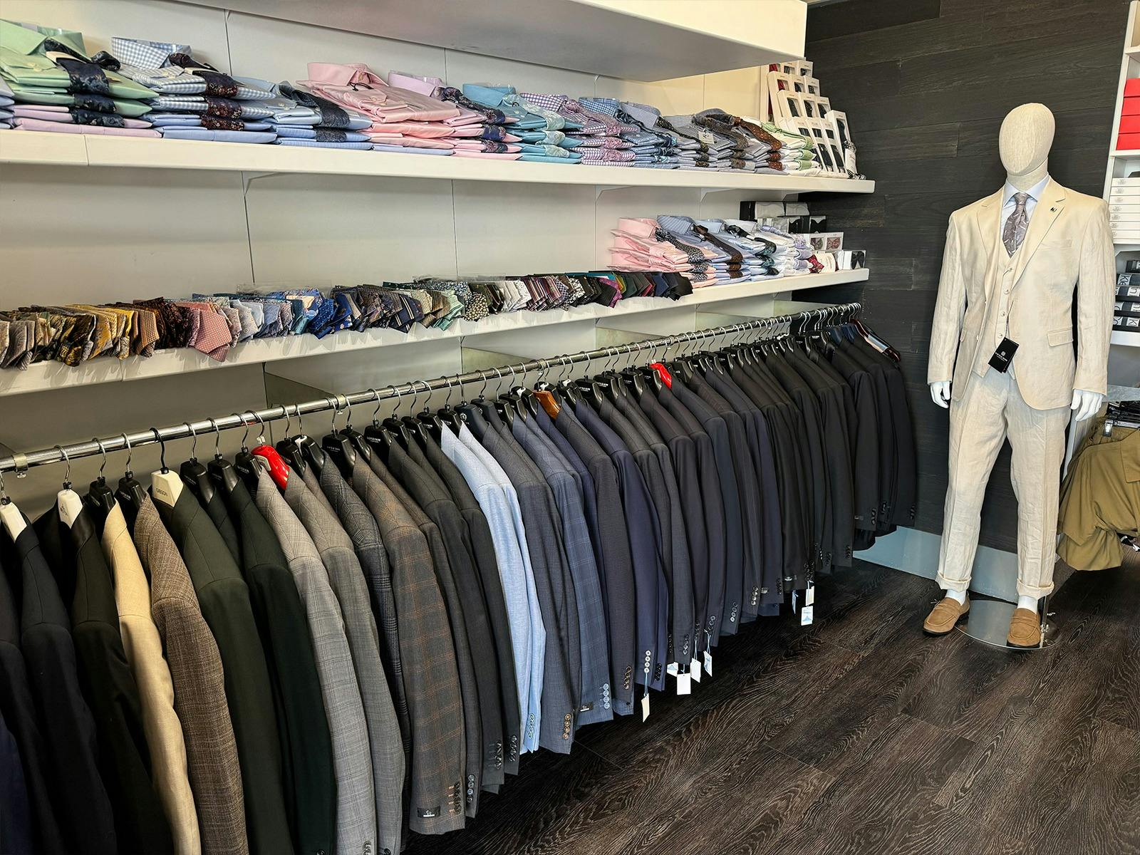 Inside view of stock available at Hartfords Menswear