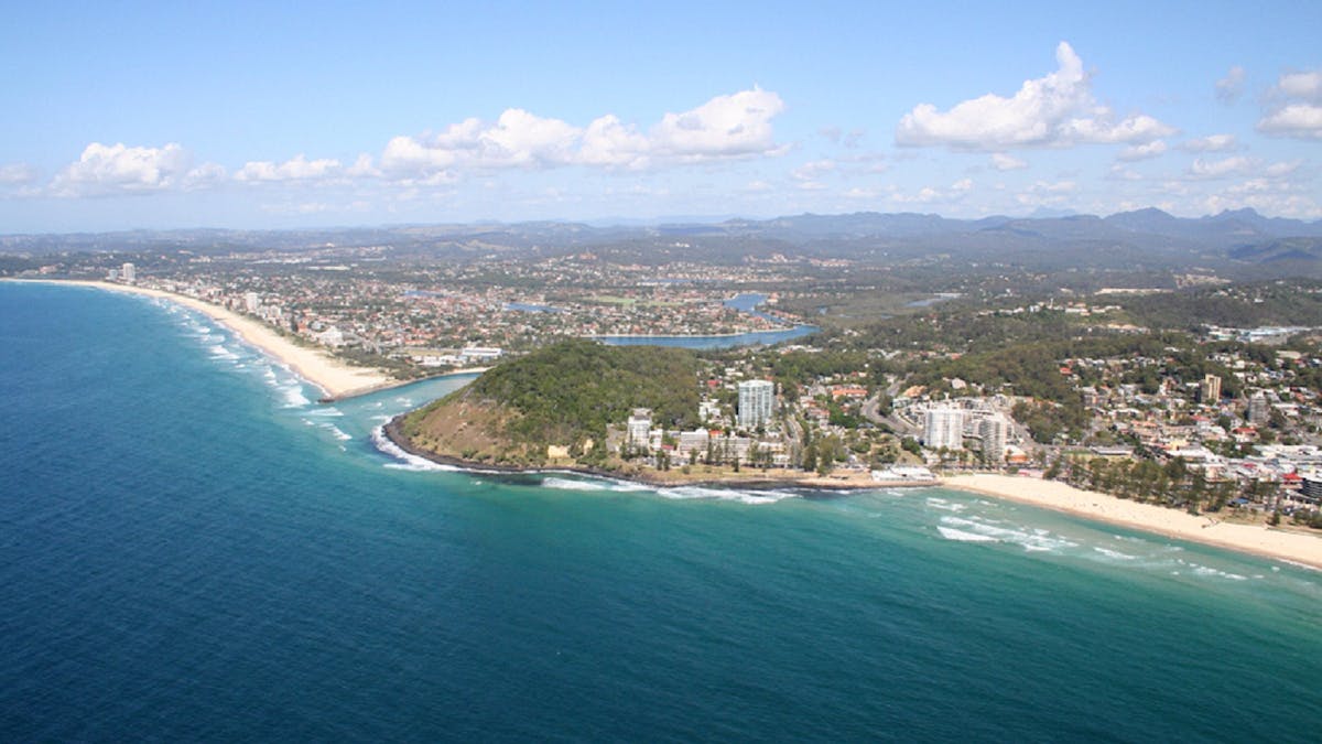 Birds Eye view of Burleigh Heads