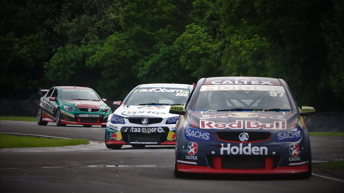 Supercars on track