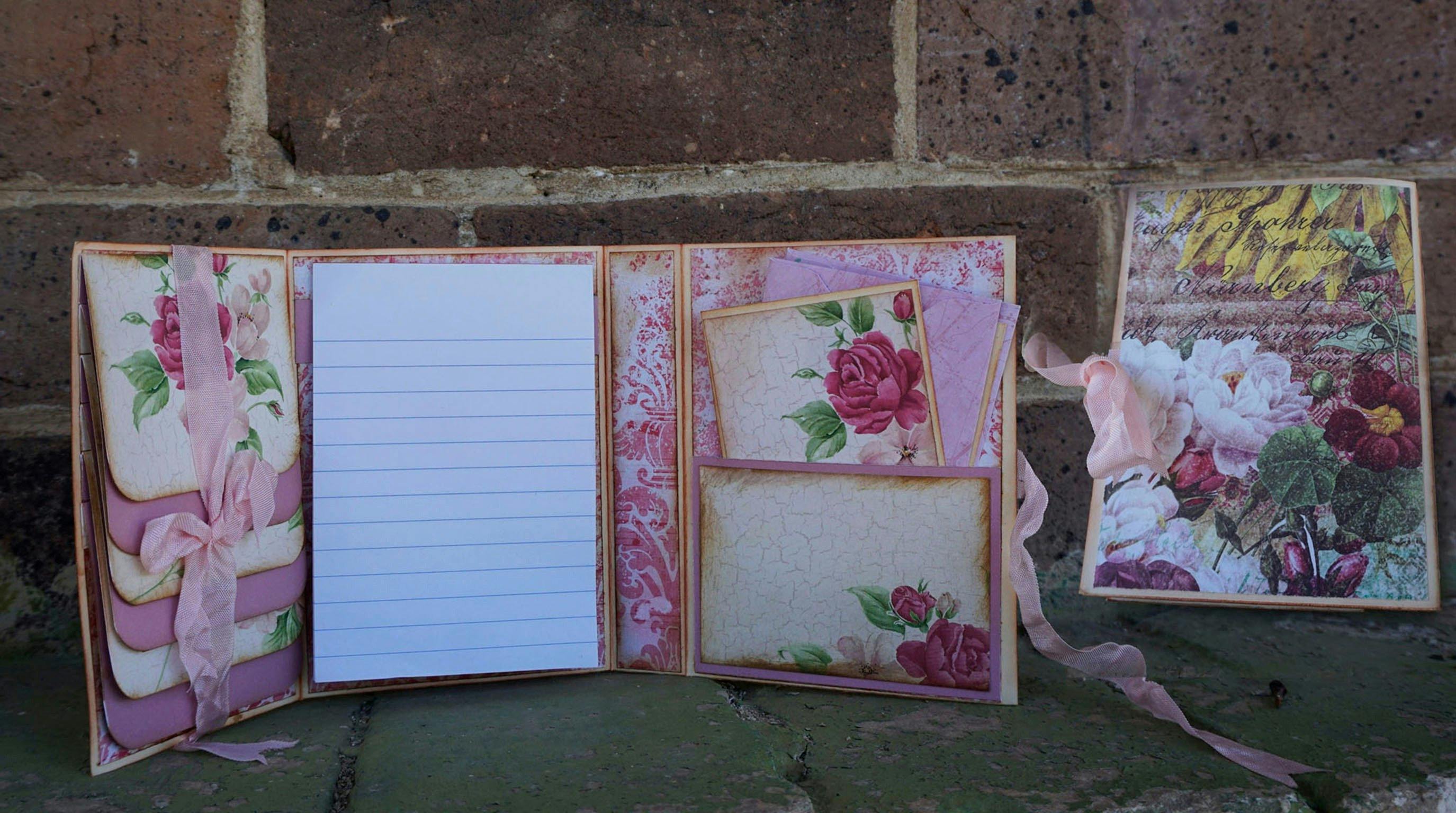 Handmade paper book and cards